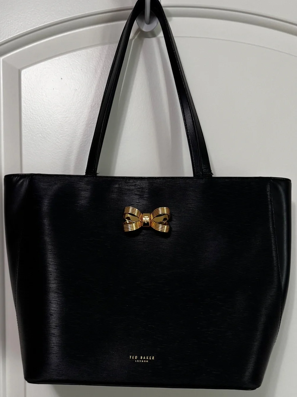 Ted Baker London Black Bow Tote Bag Large Structured Shopper
